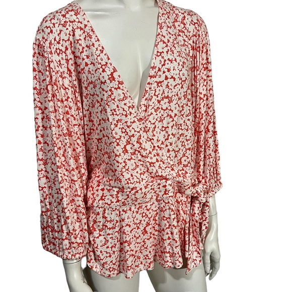 Lauren Ralph Lauren Tops - Lauren Ralph Lauren Floral Orange Blouse Size XL